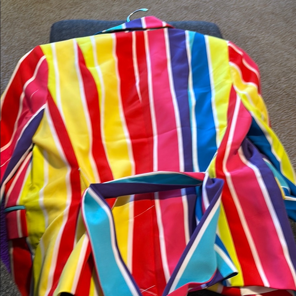 Vibrant Striped Blazer